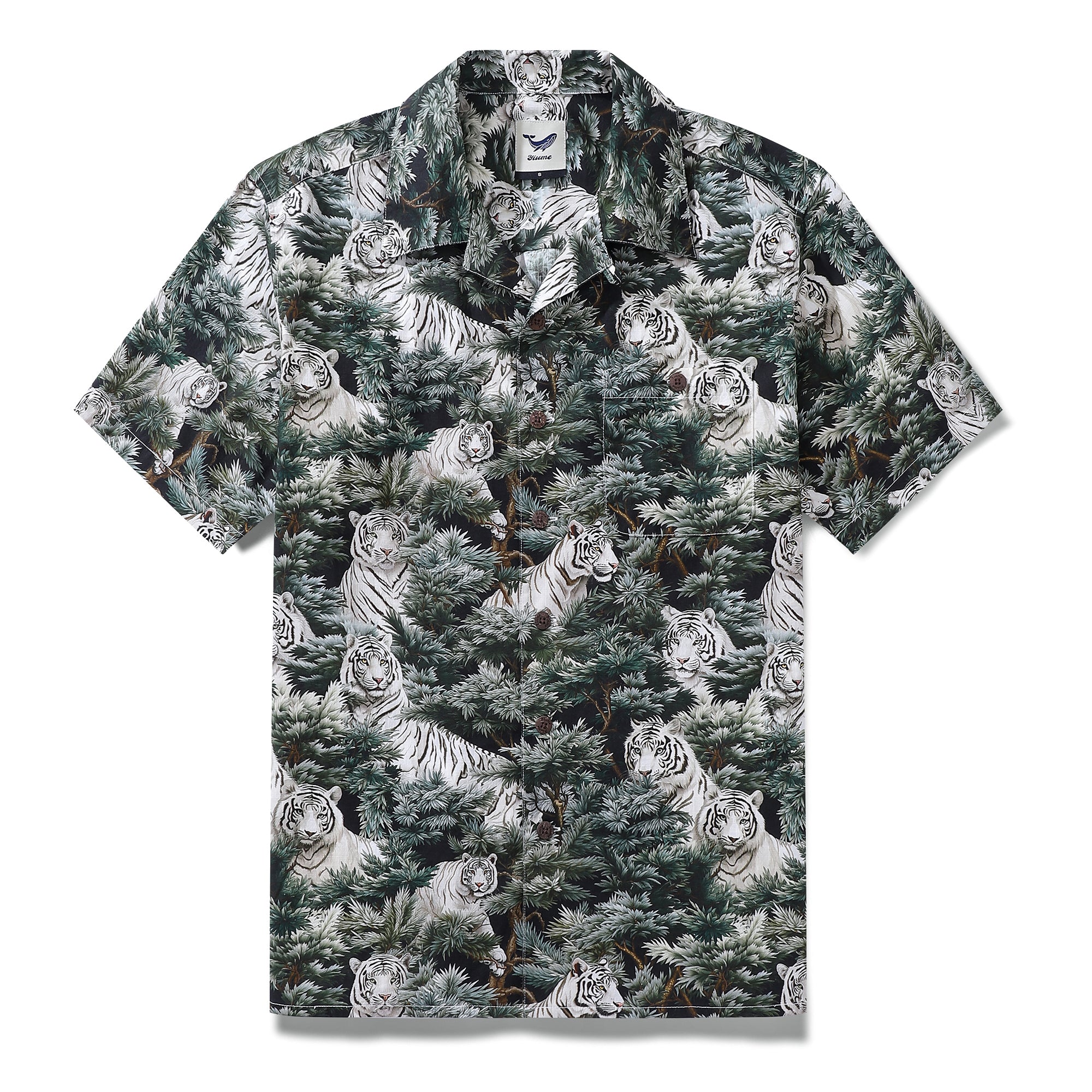 Hawaiian Shirt For Men Mighty Beast in the Pines Shirt Camp Collar 100% Cotton