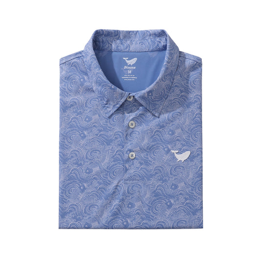 Men's Hawaiian Traditional Koi Carp Print Short Sleeve Polo Shirt Koi Carp Polo By Amy