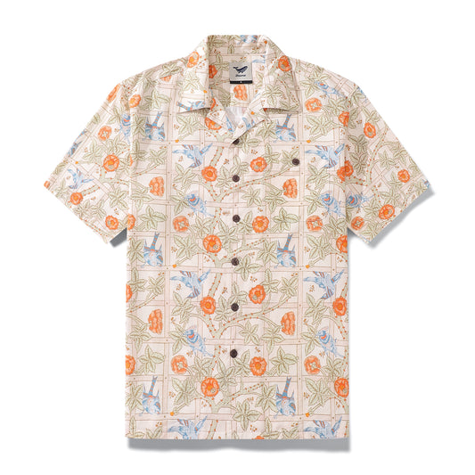 Hawaiian Shirt For Men Trellis Shirt Camp Collar Tencel™ Trellis (tencel™)