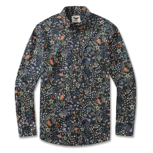 Ancient Whispers men's Hawaiian shirt, floral pattern, cotton