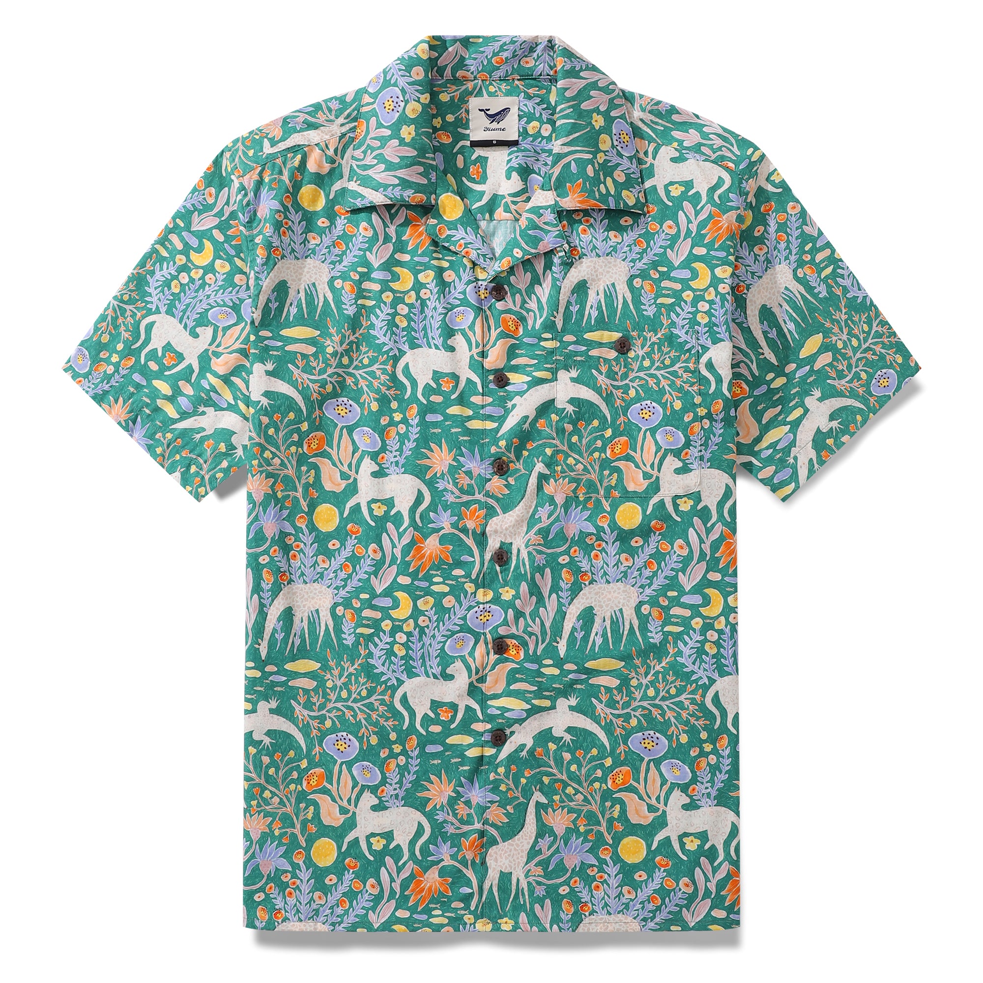 Hawaiian Shirt For Men Menagerie By Jill Labieniec Print Shirt Camp Collar 100% Cotton