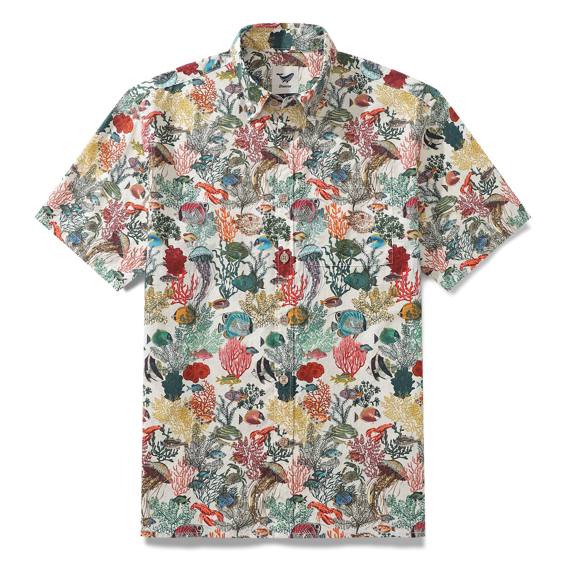 Men's Hawaiian Shirt Island Paradise By Annick Cotton Button-down Short Sleeve Aloha Shirt