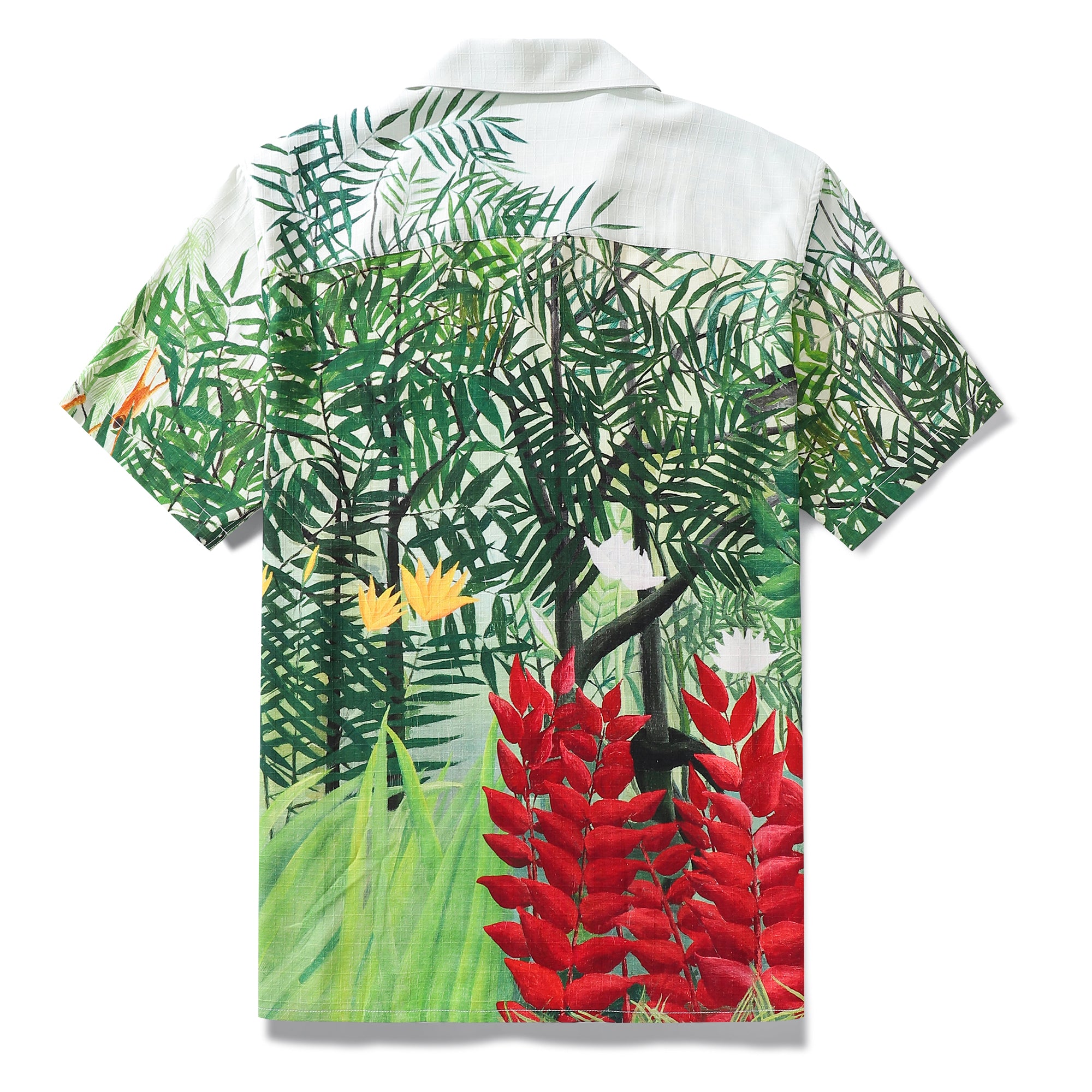 1950s Vintage Hawaiian Shirt For Tropical Forest and Monkeys Shirt Camp Collar 100% Silk