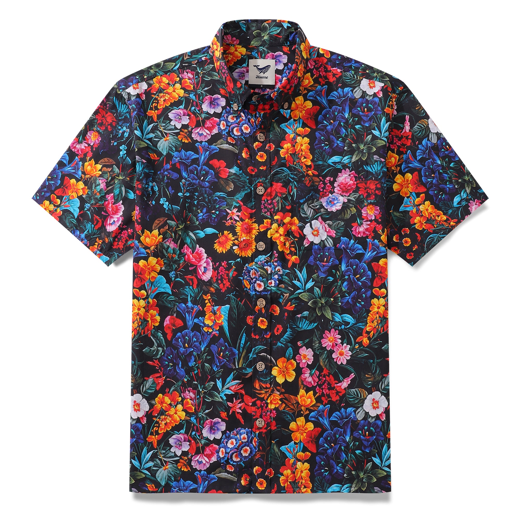 Yiume Mens Floral Hawaiian Shirt Tropical Button-down Short Sleeve
