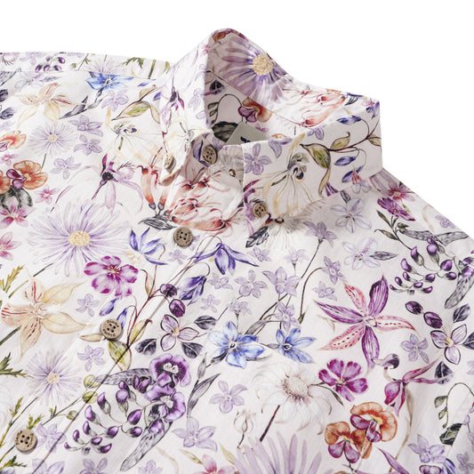 Men's Dress Shirt For Wedding Button-down Hawaiian Shirt 100% Cotton Elegant Shirt Wrinkle Free