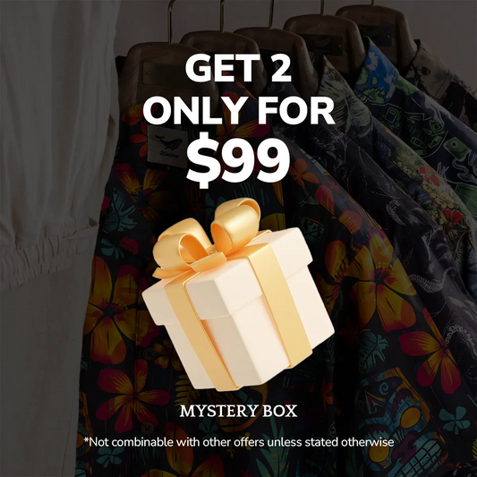 Men's mystery box shirt, tropical art-inspired design