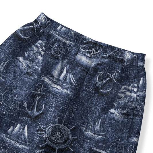 Lyocell Linen Blue Aloha Women's Pants Side View