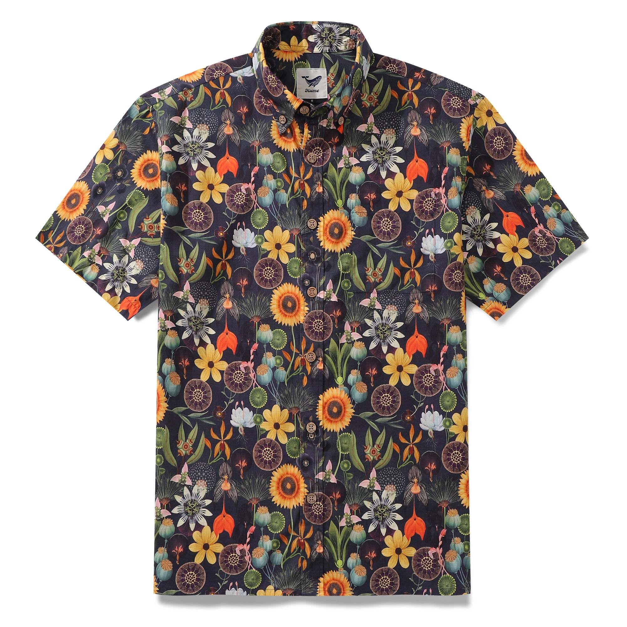 mens sunflower dress shirt 1930s Floral Hawaiian Shirt For Men Sunflower Shirt 100% Cotton Short  Sleeve Button-down Dress Shirt For Dinner – Yiume