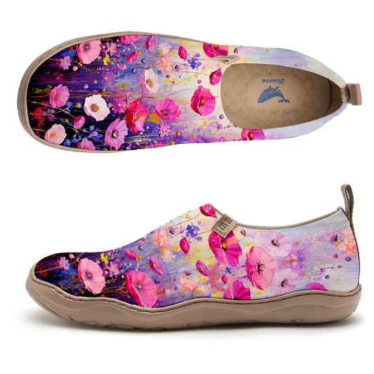 Pink And Purple Wildflowers Women's Shoes Lavender Bloom Heels