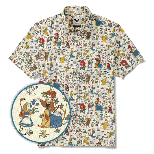 Men's Hawaiian Shirt Alice's Wonderland design