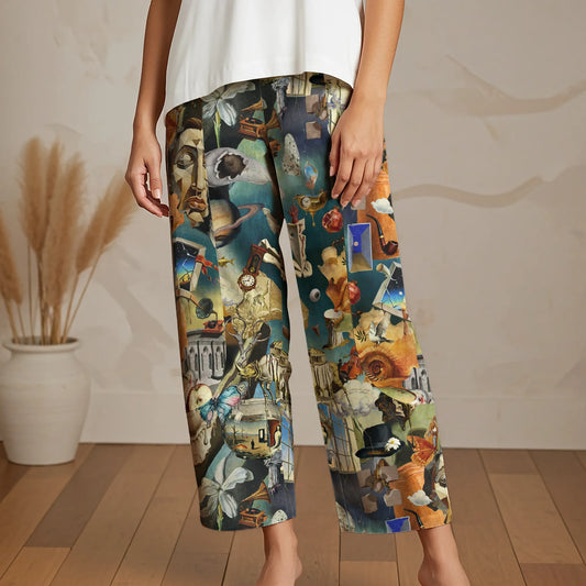 Blue Aloha women's ankle pants with elastic waist and pockets