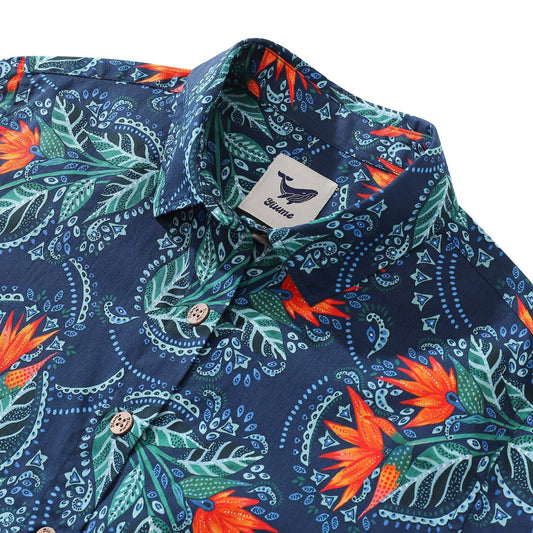 Birds of Paradise Hawaiian Shirt by Fizah Malik, side view