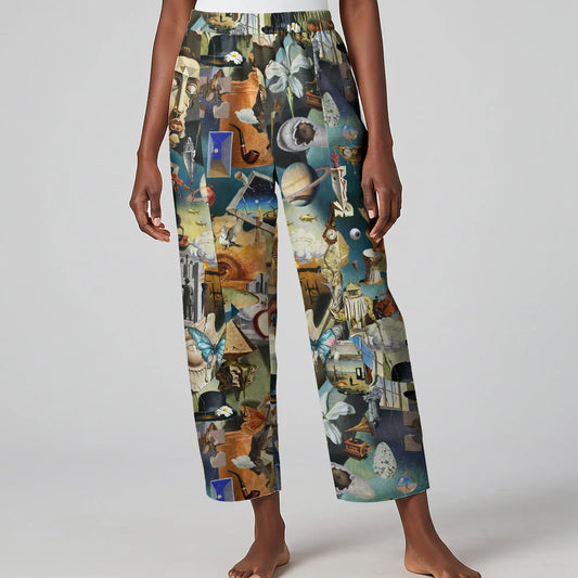 Blue Aloha women's ankle pants with elastic waist and pockets