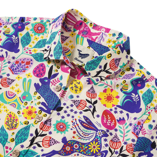 Colorful Bunny Print Women's Hawaiian Shirt