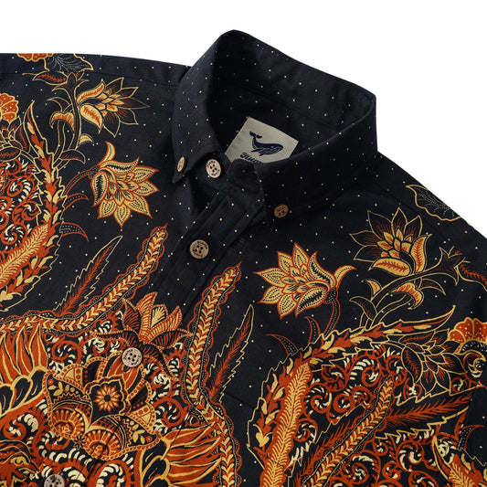 Phoenix Rebirth shirt with Indian art design, long sleeve