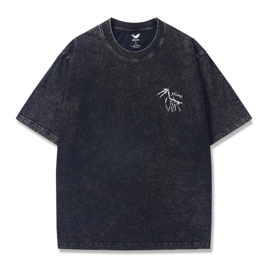 Men's black t-shirt with pterosaur fossil graphic, 100% cotton