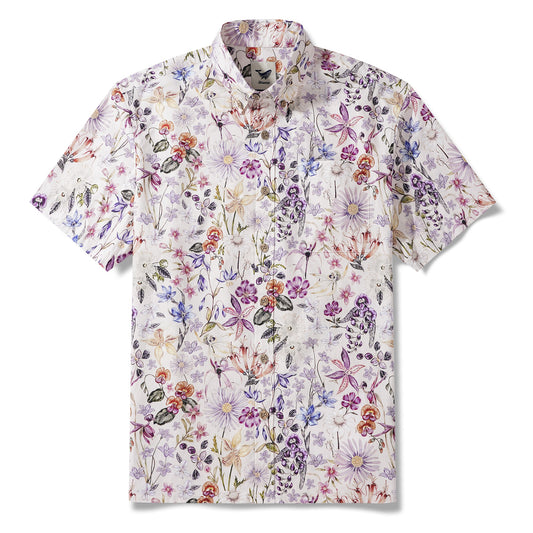 Men's Dress Shirt For Wedding Button-down Hawaiian Shirt 100% Cotton Elegant Shirt Wrinkle Free