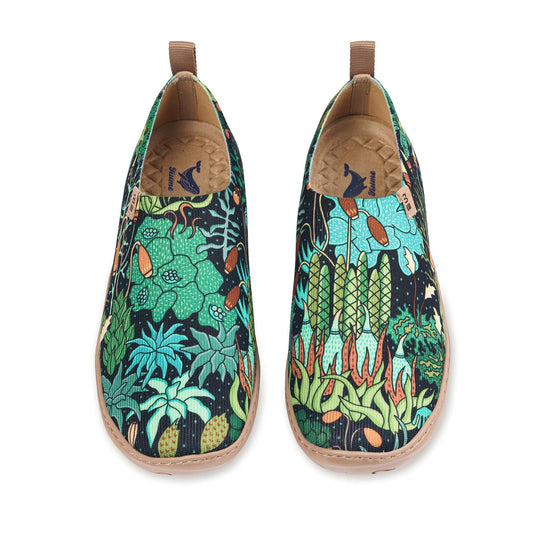 Moss Meadow by Ester Bernaldo De Quirós Women's Slip-On Shoes, Painted Canvas Sneaker
