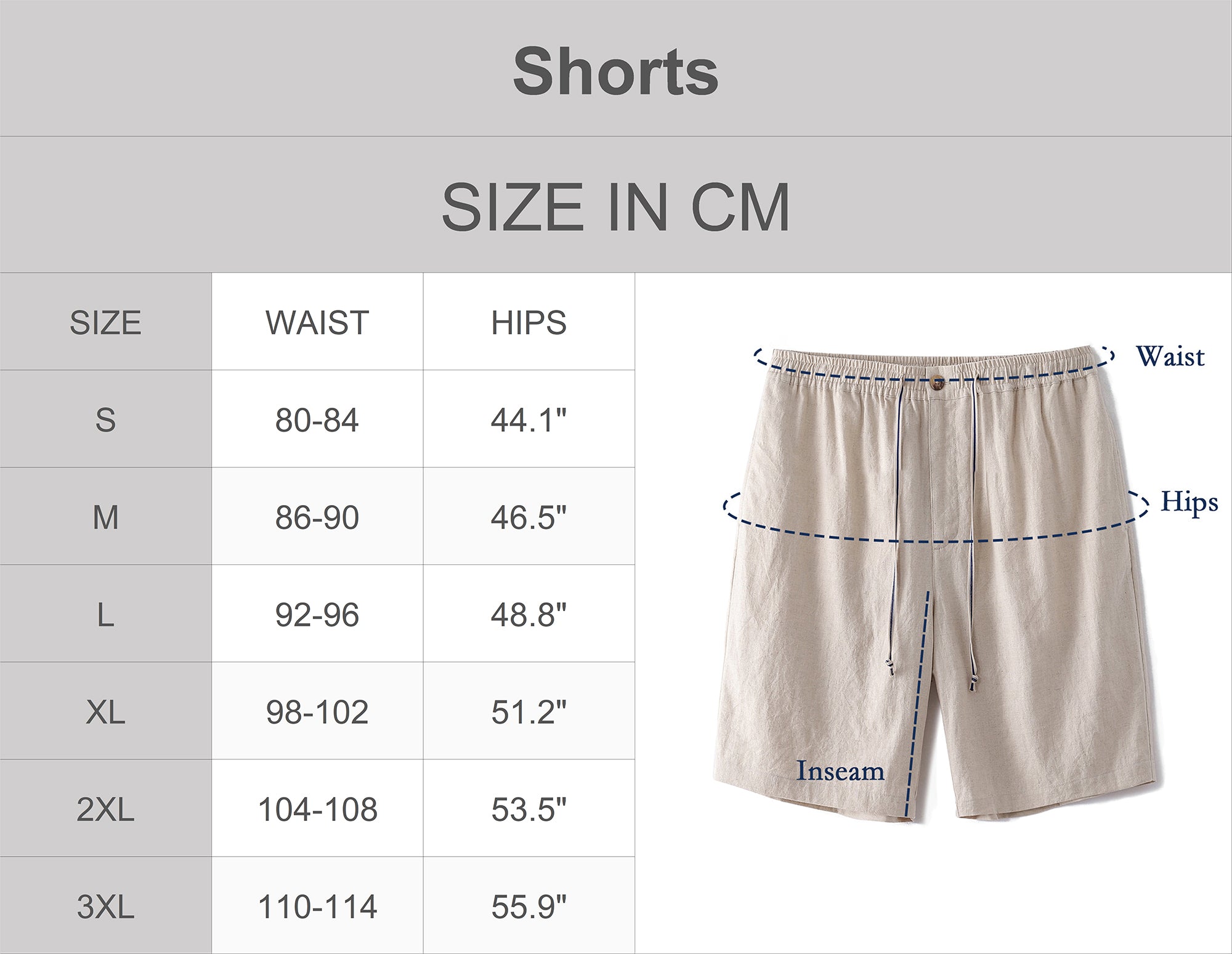 Mens Linen Shorts Mid-Rise Straight Bermuda 8-10 Inch Shorts - BLACK Version 3.0