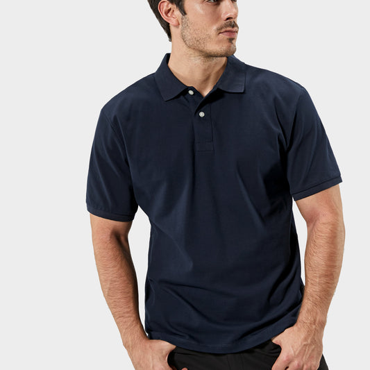Basicsbeyond™ Men's Hawaiian Sweat Proof Pique Polo - NAVY