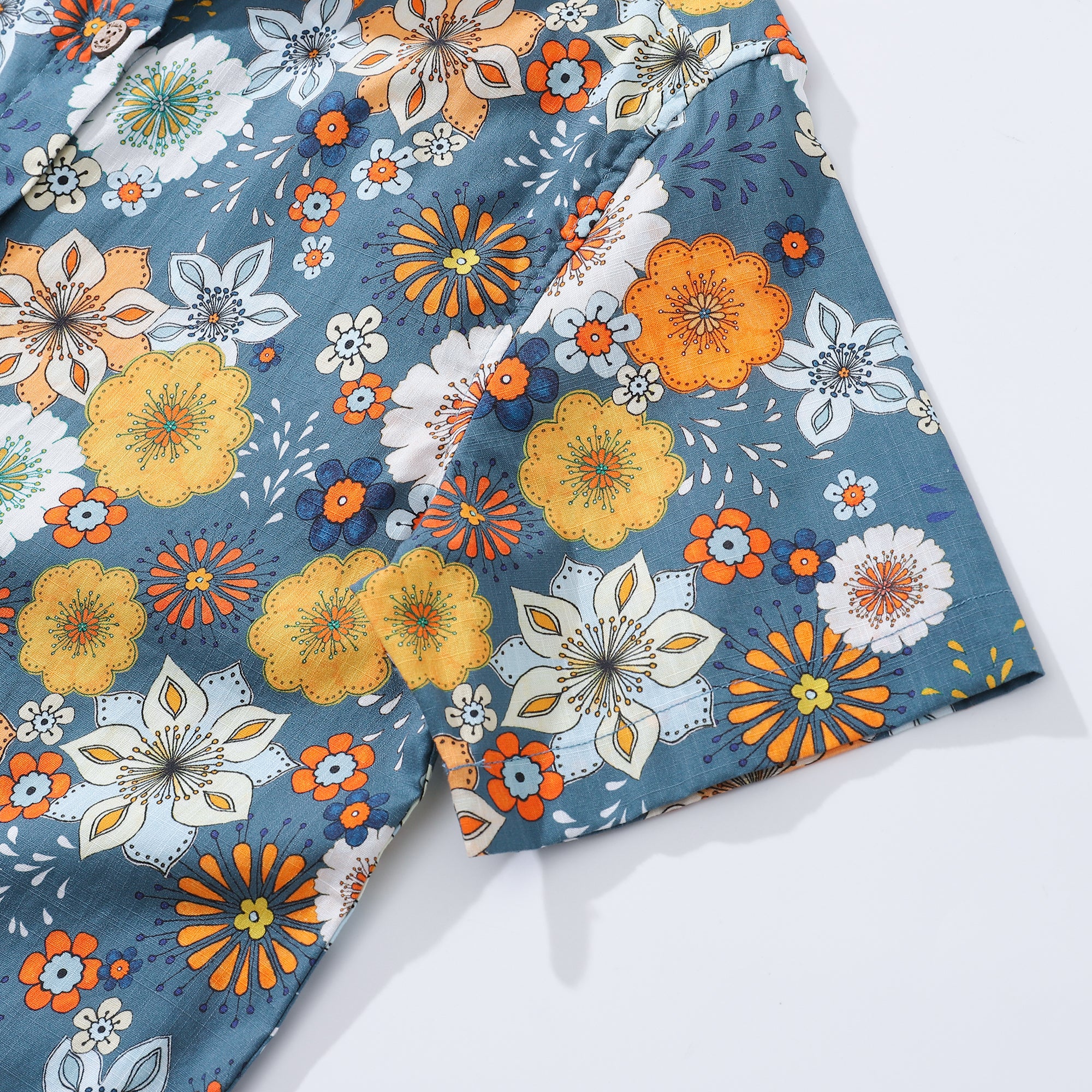 Women's Hawaiian Shirt 60's Floral Print By Samantha O' Malley Print Cotton Button-down Short Sleeve