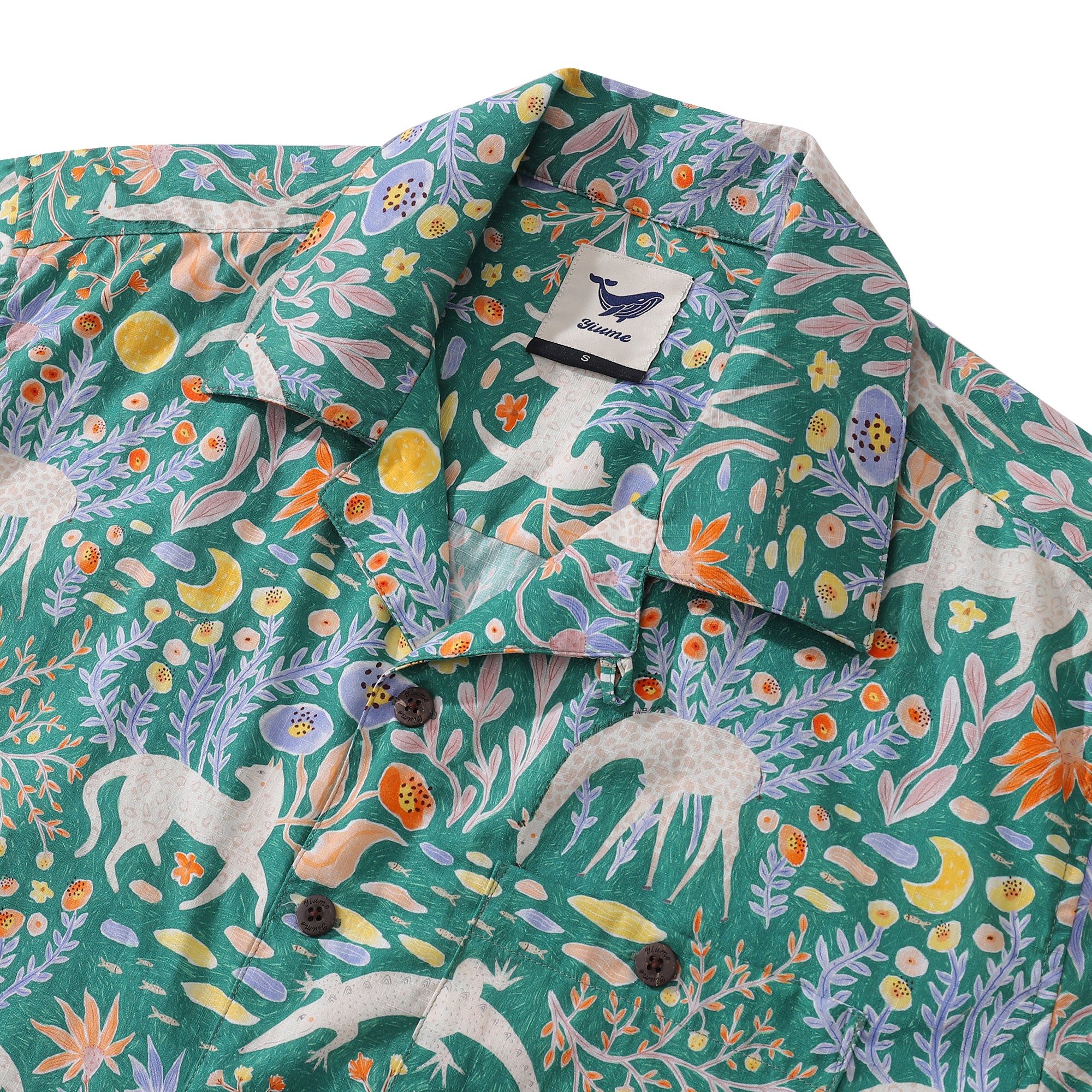 Hawaiian Shirt For Men Menagerie By Jill Labieniec Print Shirt Camp Collar 100% Cotton