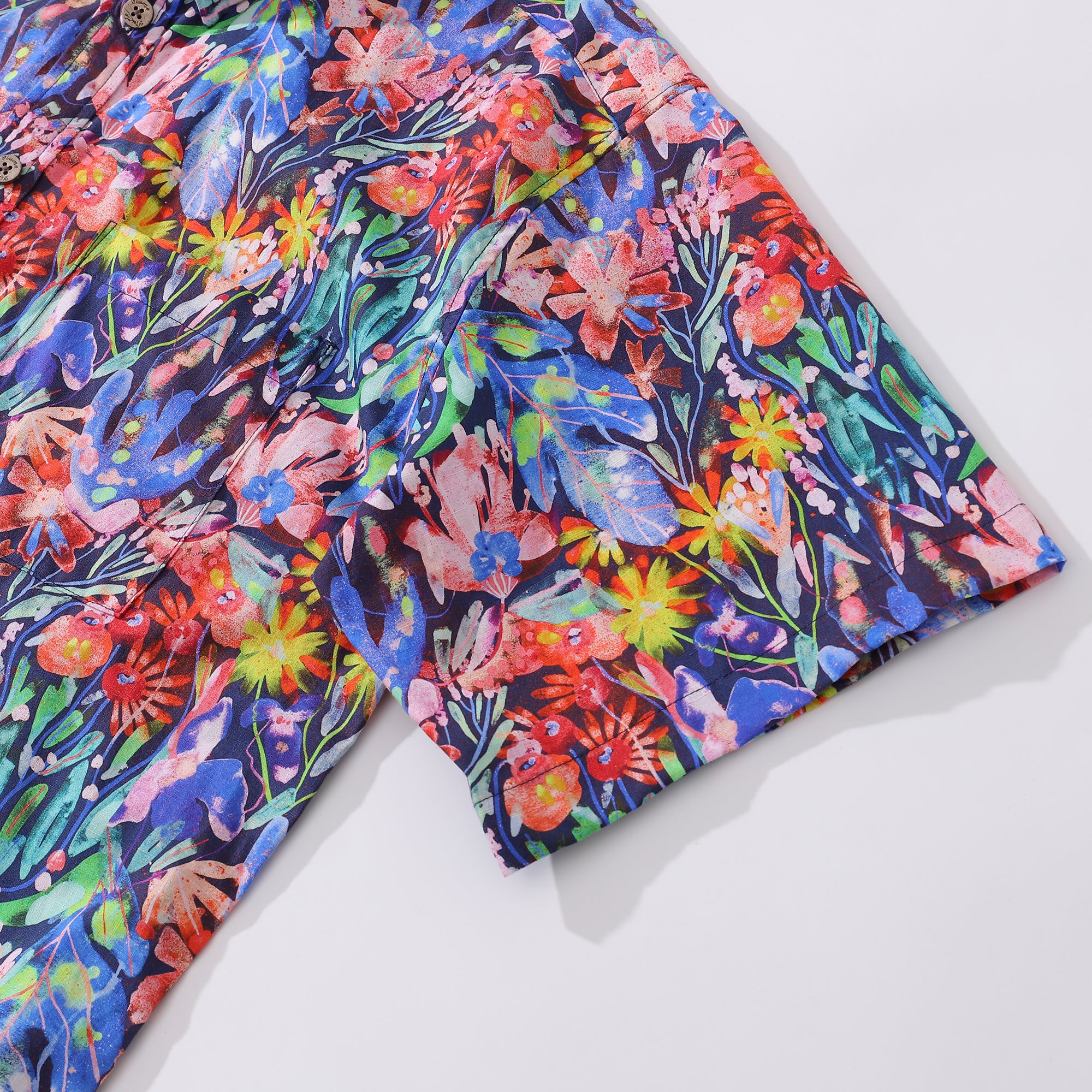 1930s Hawaiian Shirt For Men Floral Canvas Cotton Button-down Short Sleeve Camp Shirt