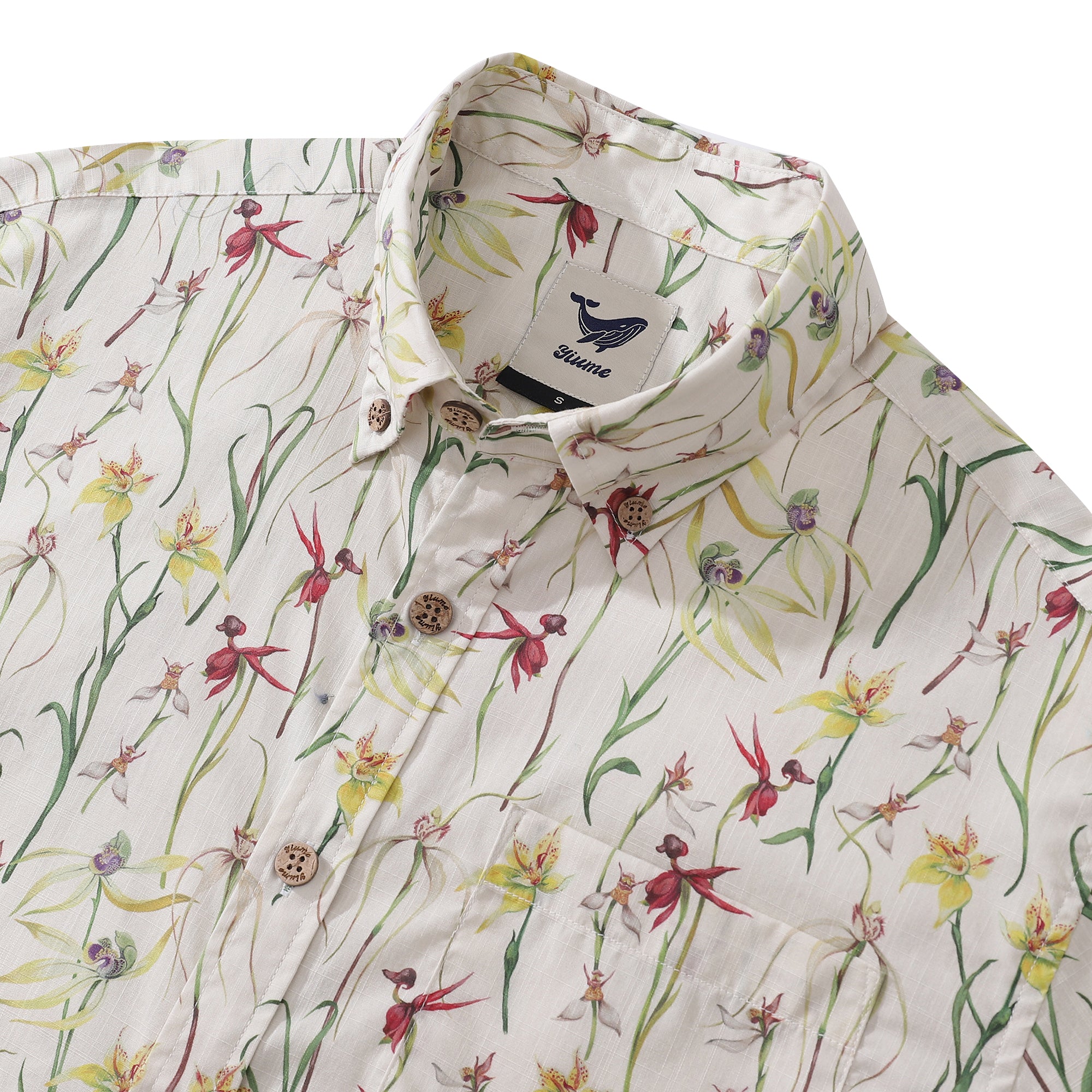 Men's Hawaiian Shirt Orchid Allsorts By Eloise Cotton Button-down Short Sleeve Aloha Shirt