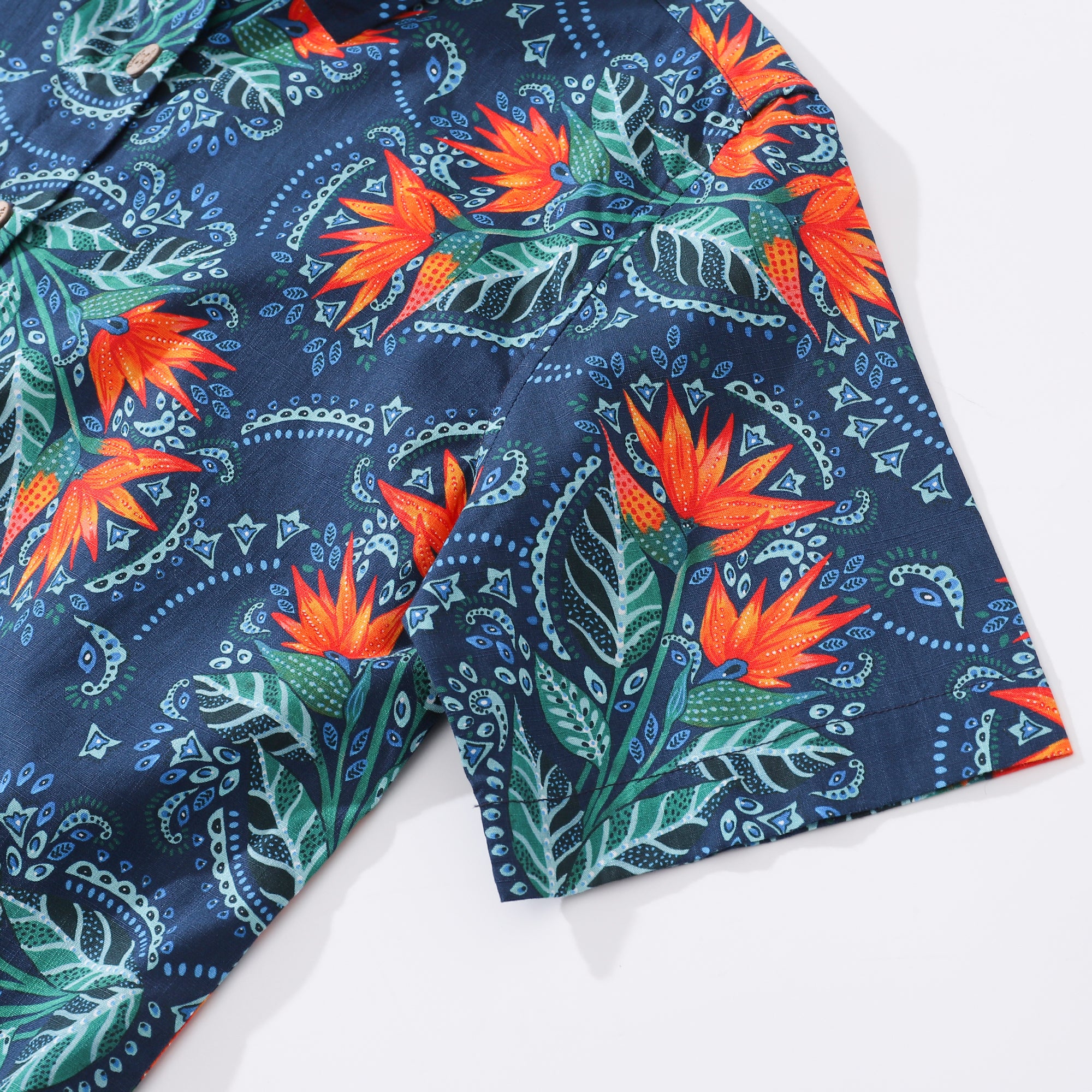 Women's Hawaiian Shirt Birds of Paradise By Fizah Malik Print Cotton Button-down Short Sleeve
