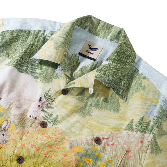 Camp collar detail on Olympic National Park Men's Shirt