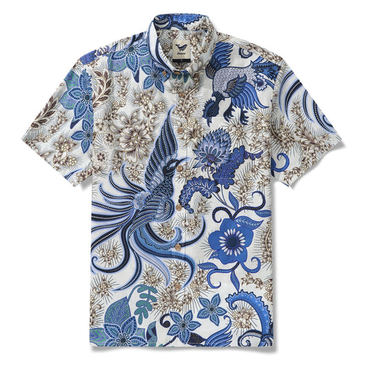 Blue Phoenix Men's Hawaiian Shirt, 100% cotton, short sleeve