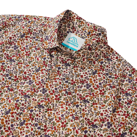 Men's Hawaiian Shirt with Colorful Floral Design