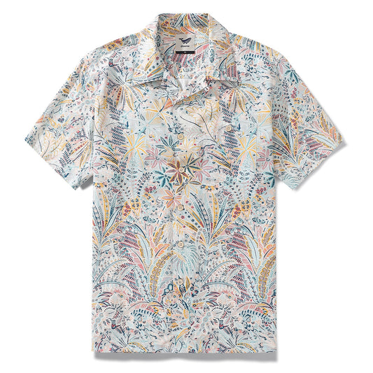 Hawaiian Shirt For Men Jungle Shirt Camp Collar - Silk