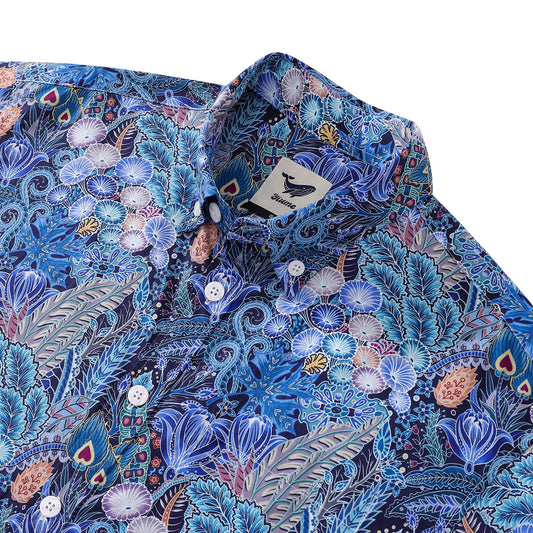 Men's Hawaiian Shirt Floral Pattern Series 2 Print Cotton Button-down Short Sleeve Aloha Shirt