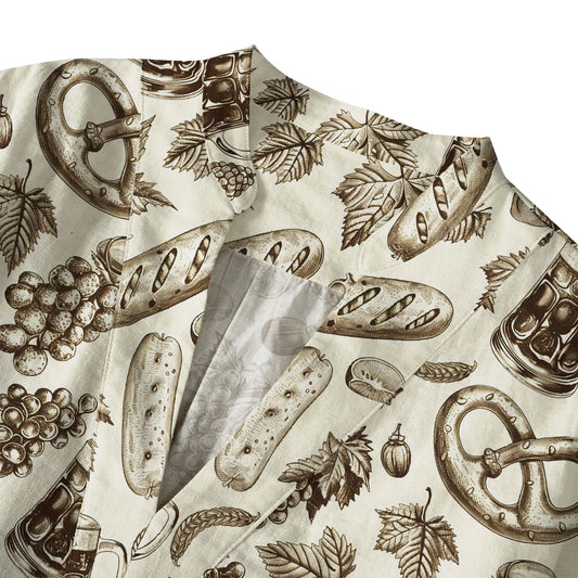 Beige Oktoberfest blouse, women's vintage style