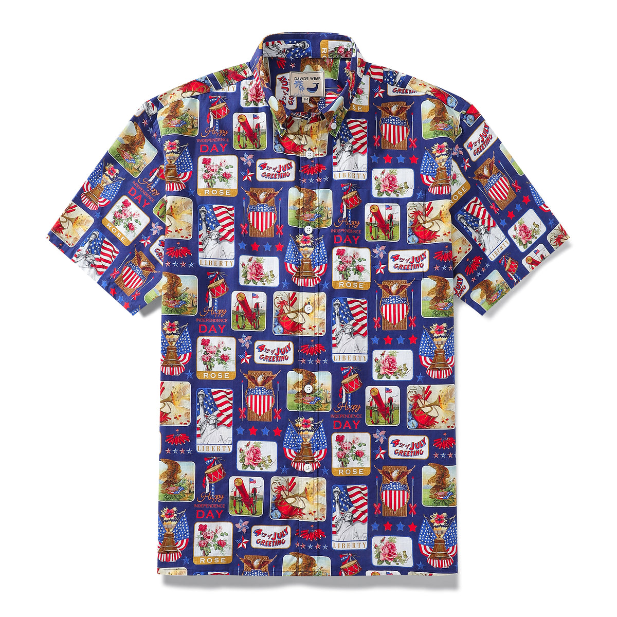 Hawaiian Shirts For Men Independence Day Shirt Short Sleeve Yiume