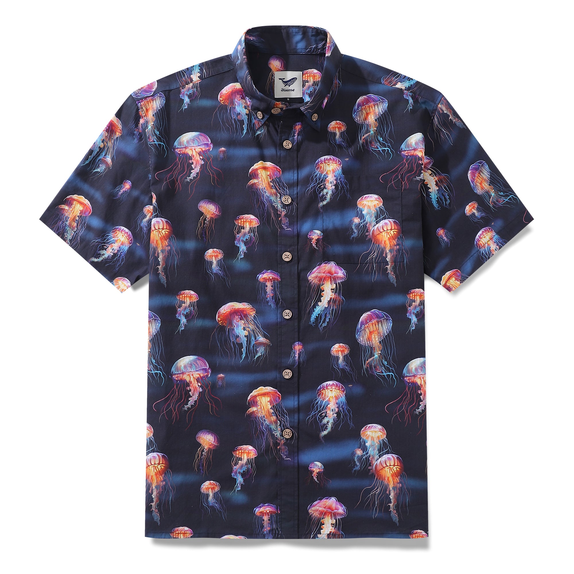 Men's Hawaiian Shirt Luminescent Dreams Print Cotton Button-down Short Sleeve Aloha Shirt
