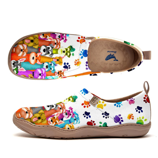 Side view of Yiume Women's Art Canvas Shoes with Puppy Design