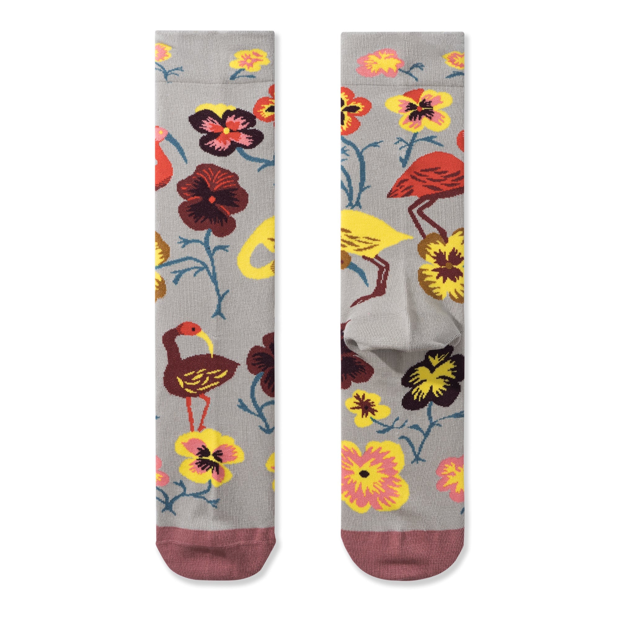 Flamingo Flower Women's Socks, moderate cushioning, holiday vibe