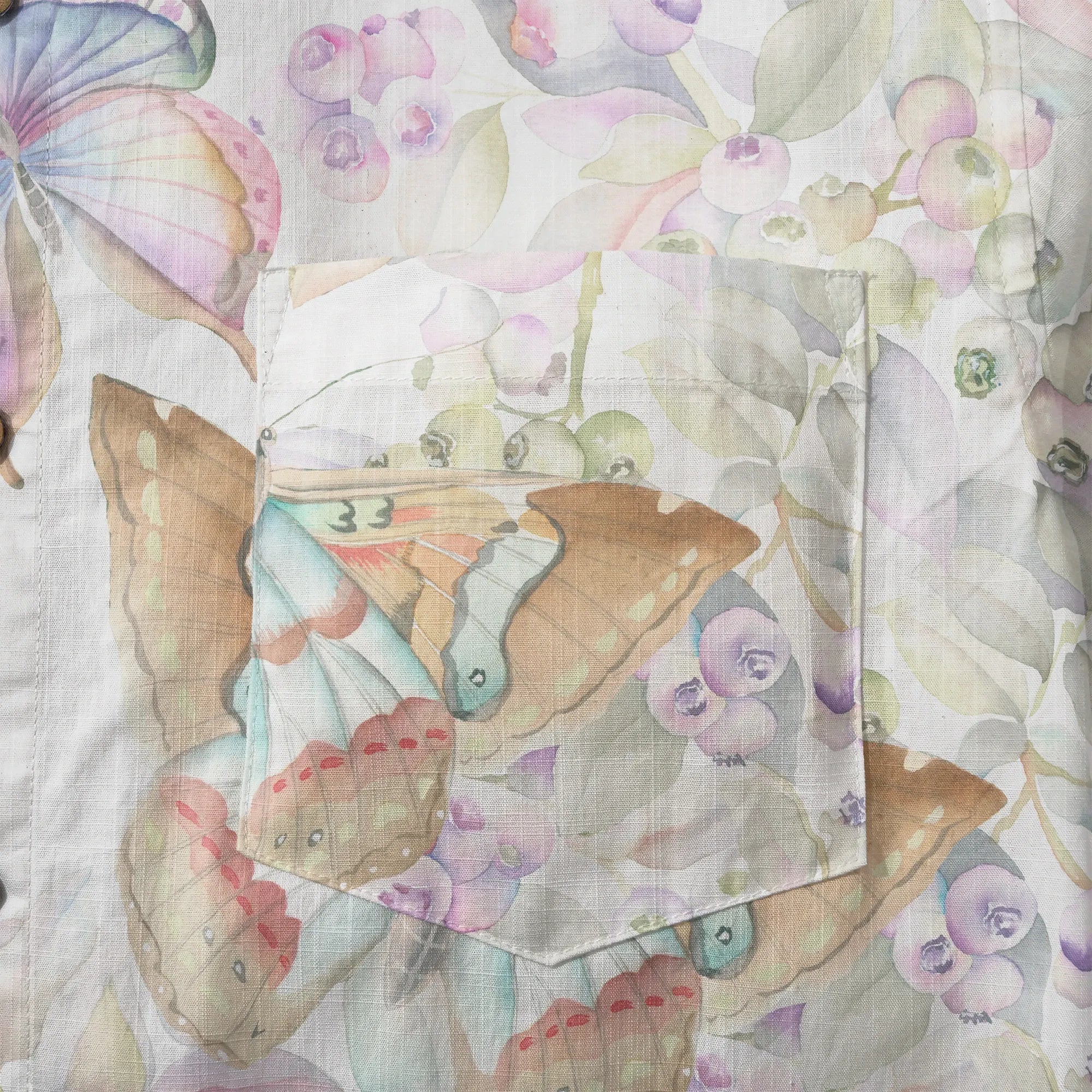 Butterflies & Berry Delight shirt, short sleeve detail