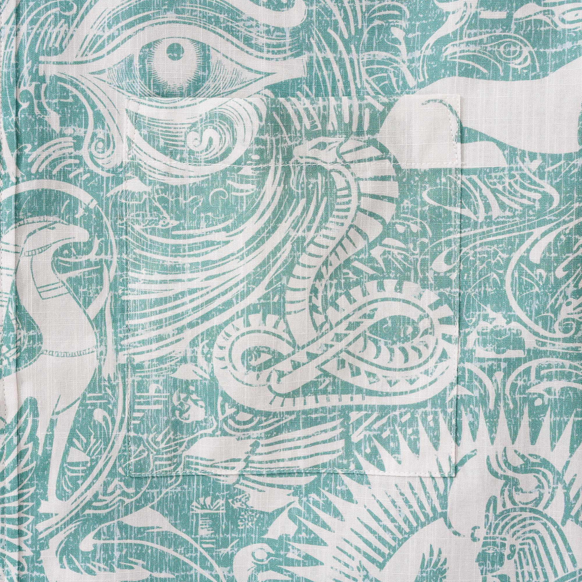 Chemise hawaïenne masculine à manches courtes à manches courtes 100% coton vert alloha mythes égyptiens