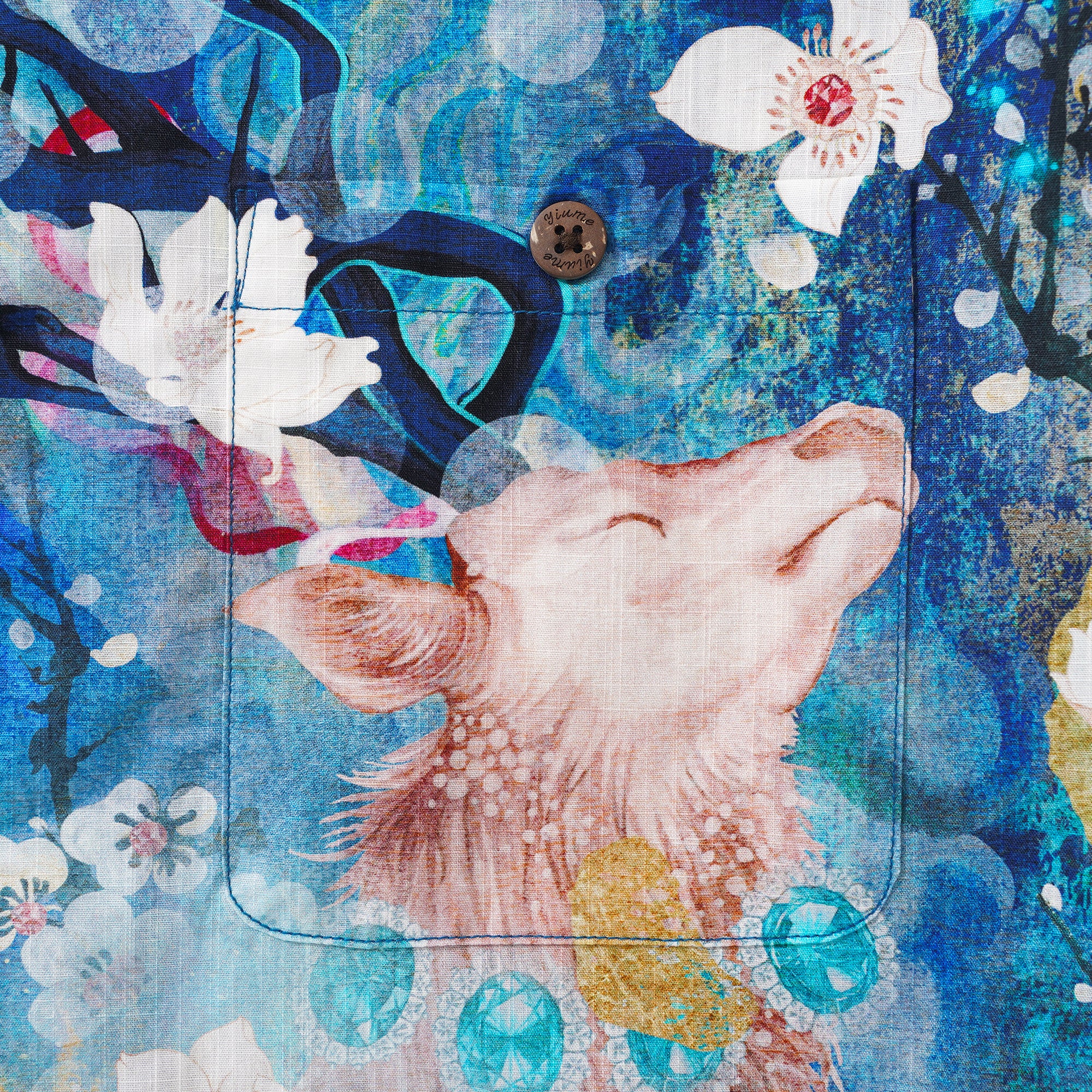 Chemise hawaïenne masculine collier de camp à manches courtes 100% coton aloha enchanté cerf