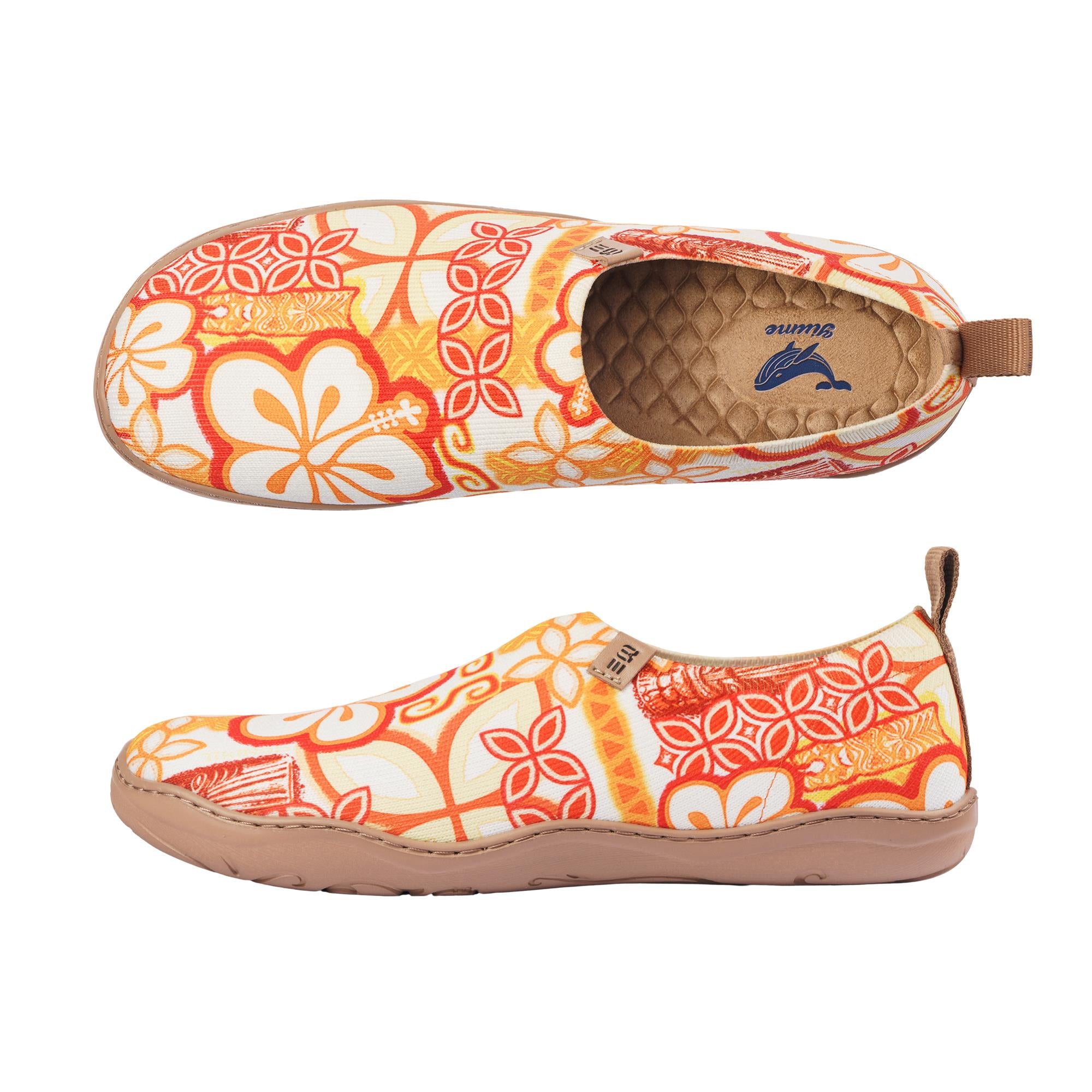 Tiki imprimer des chaussures à enfiler pour femmes par des baskets en toile peinte en tikirob