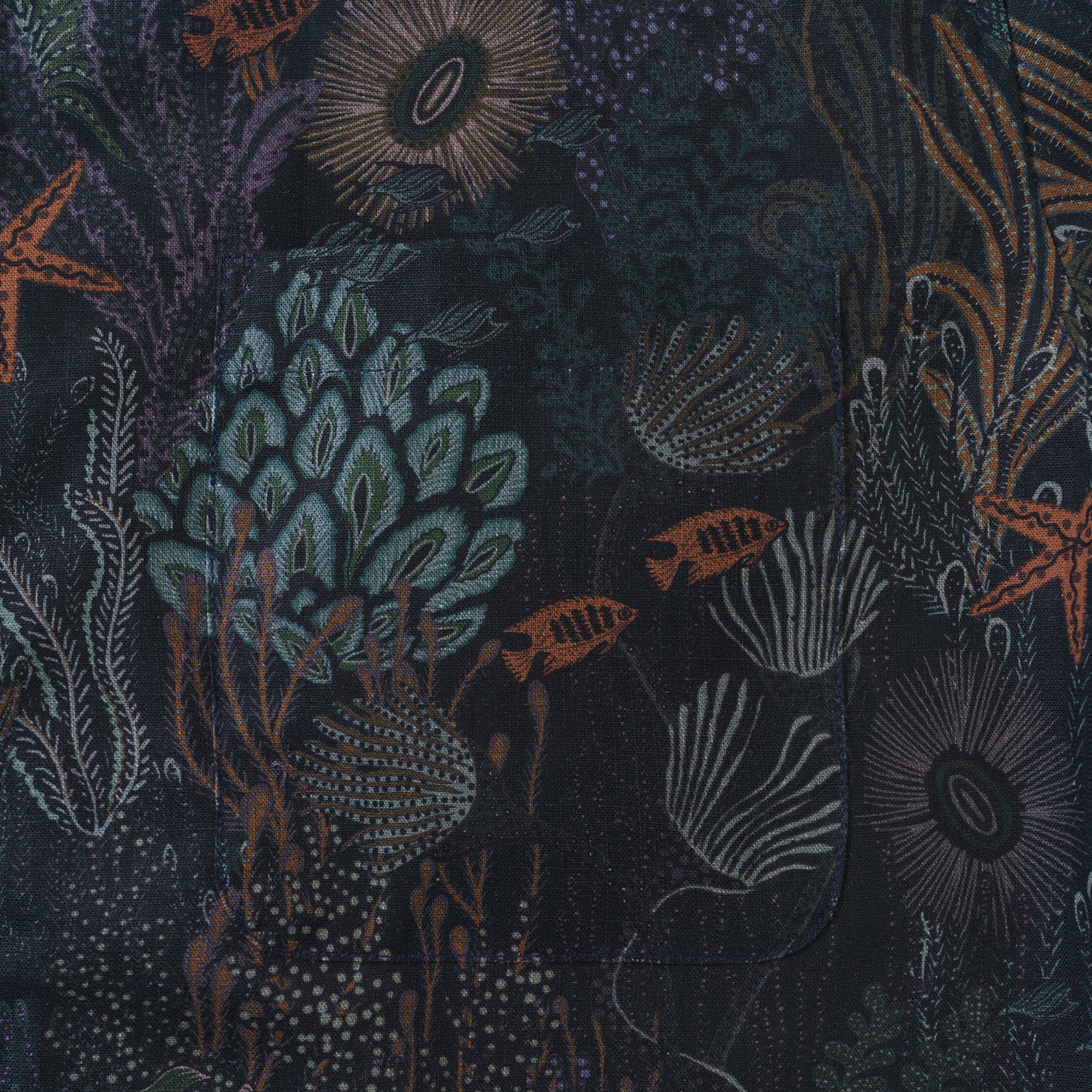 Enchanting Oceanic Wonders 100% Cotton Men's Long Sleeve Button-down Shirt Aloha Hawaiian