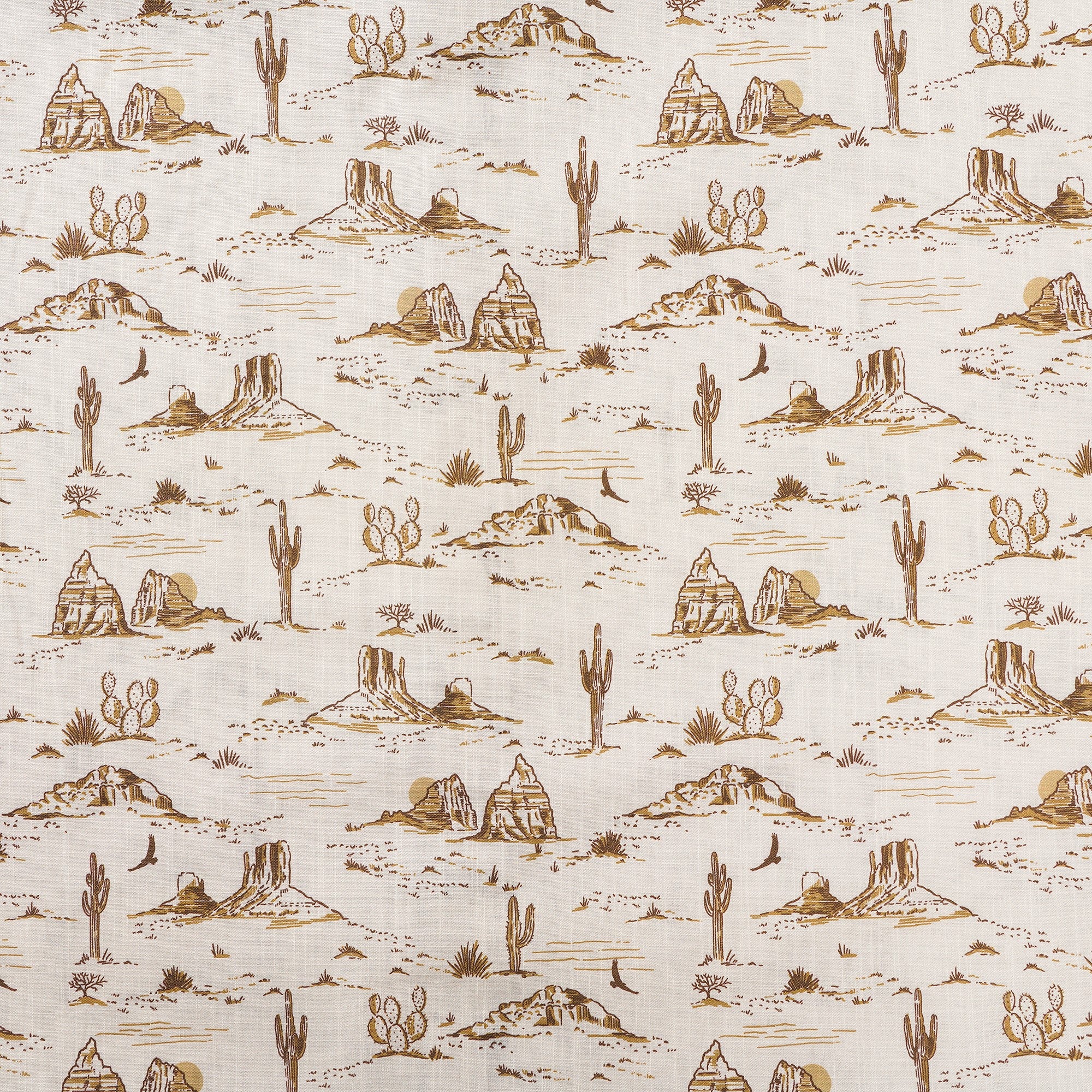 Men's Hawaiian Shirt Short Sleeve Button-down 100% Cotton Yellow Aloha Western Desert Landscape By Hufton Studio Limited