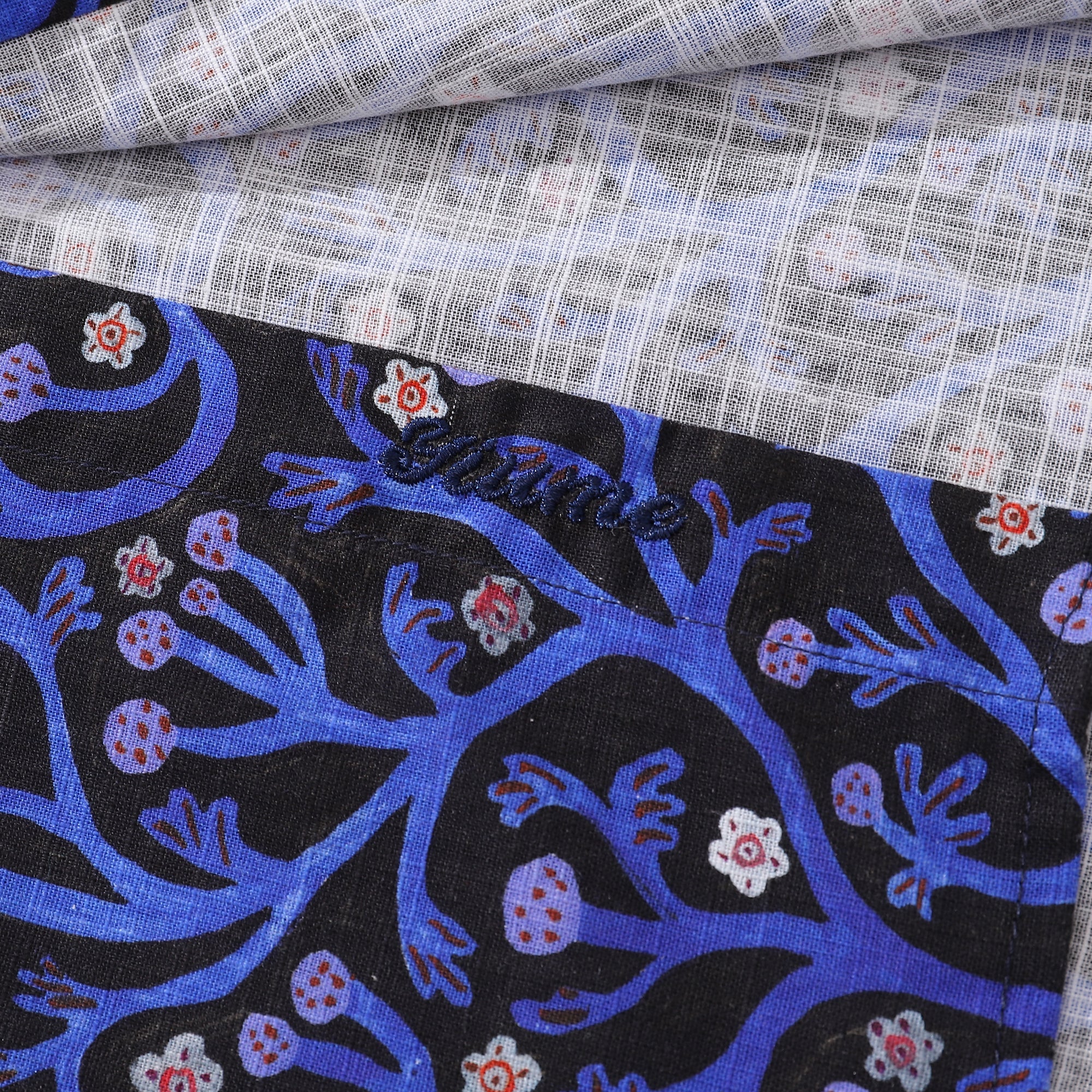 Chemise hawaïenne à manches longues pour hommes Jardin de minuit en coton, chemise Aloha à boutons.