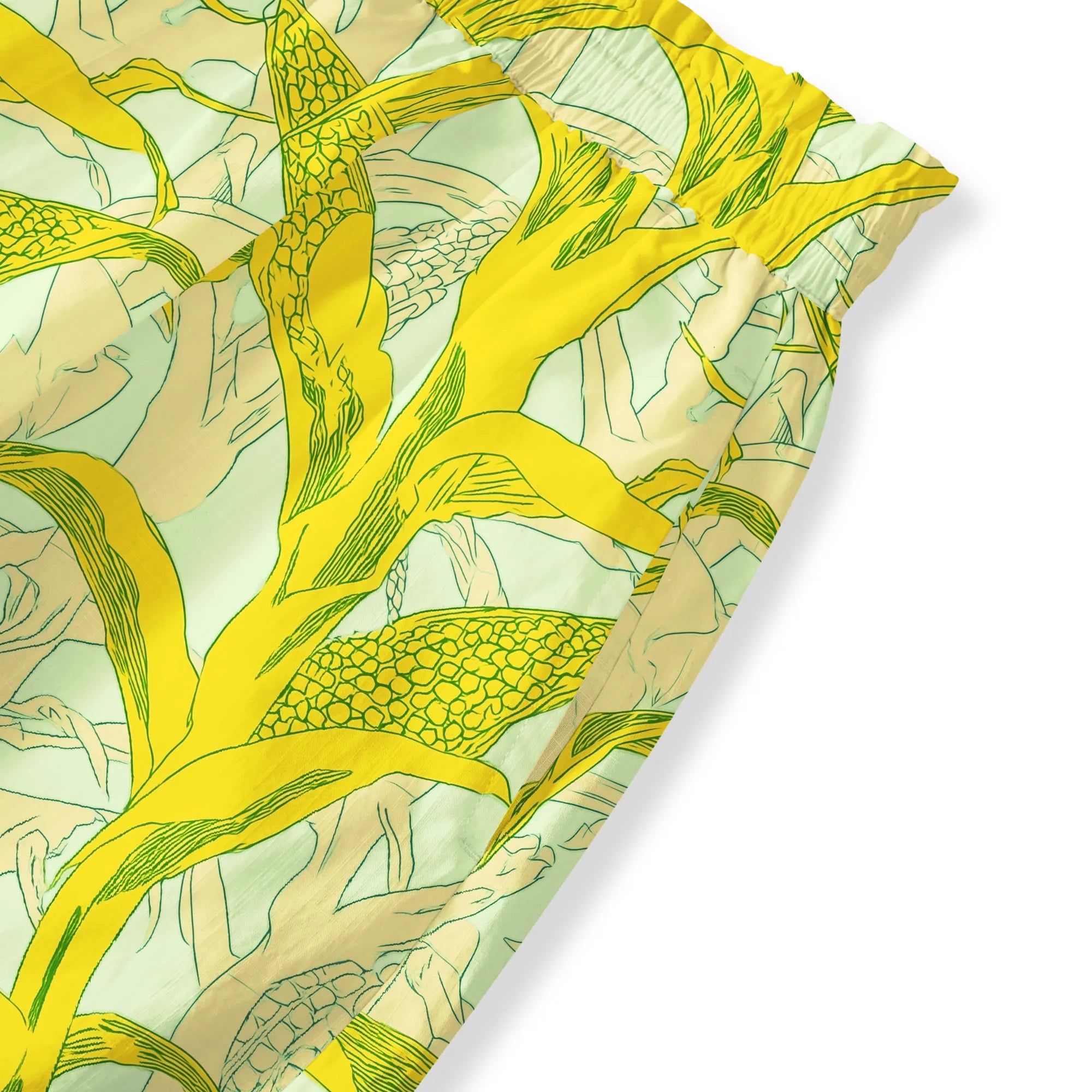 Wide leg floral pants, drawstring, breathable cotton