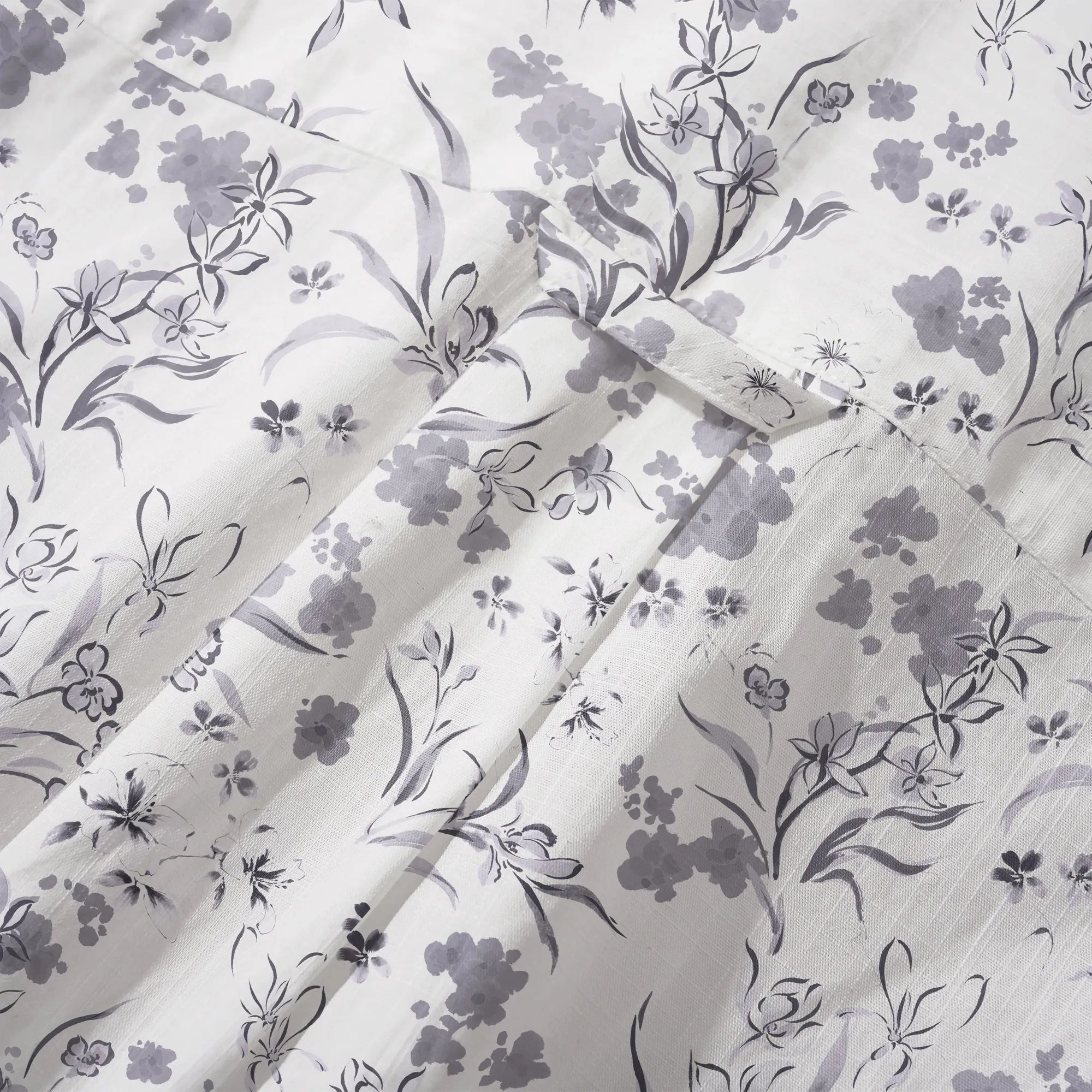Men's Hawaiian shirt, gray floral, short sleeve