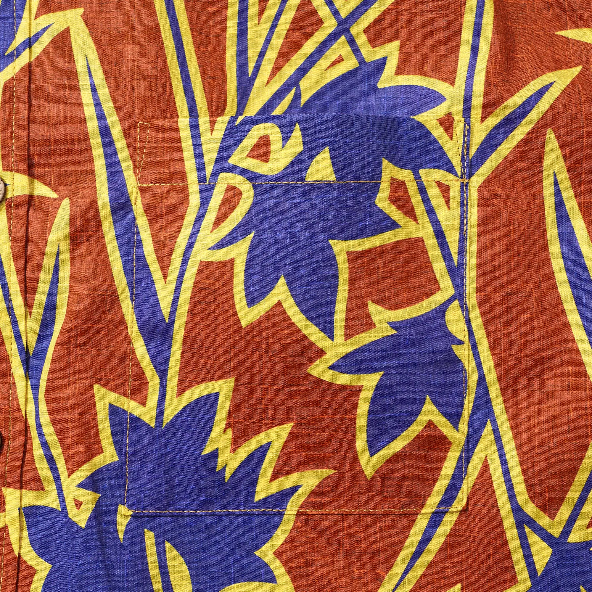 Men's Hawaiian Shirt Short Sleeve Button-down 100% Cotton Blue Aloha Blue Blossom