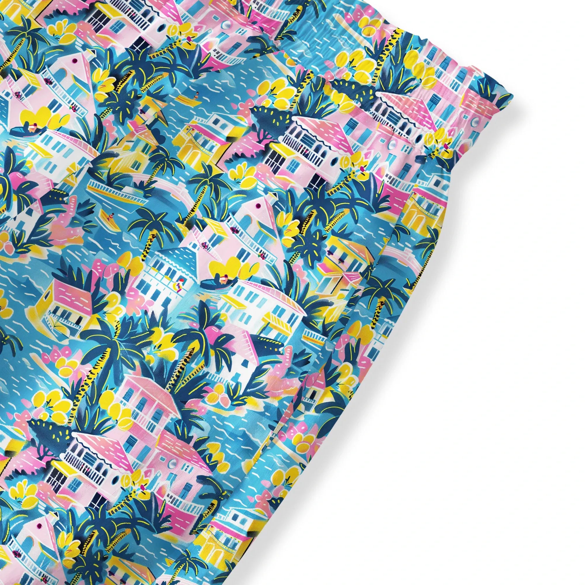Tropical print women's palazzo pants with pockets